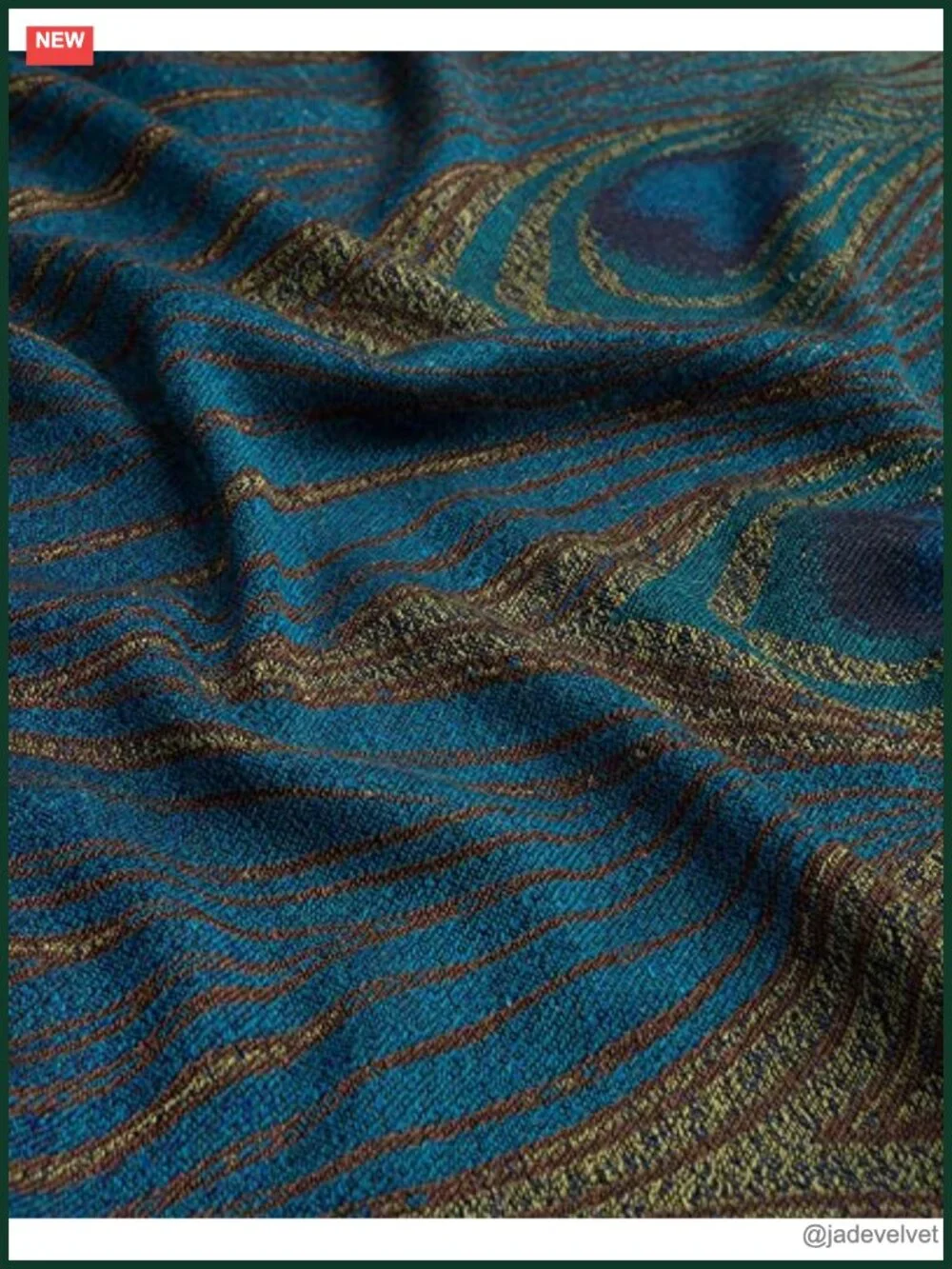 Museum Inspired Tiffany Peacock Feather Shawl Wrap Scarf - Wool Silk Viscose